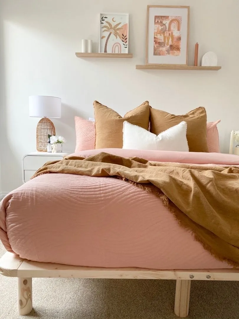 Natural Solid Wood Bed Base