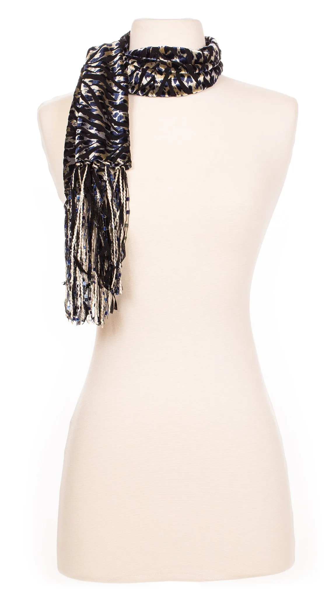 Navy Safari Velour Scarf