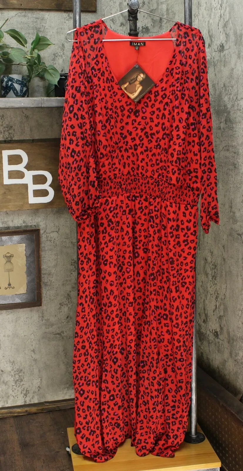 NWT IMAN Womens Global Chic Luxury Resort Printed Maxi Dress. 685809-Petite 3XP