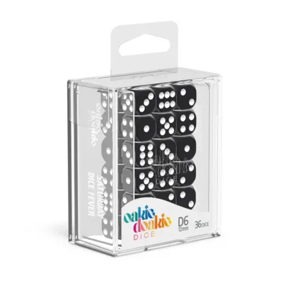 Oakie Doakie Dice D6 12 MM SOLID - BLACK (36)
