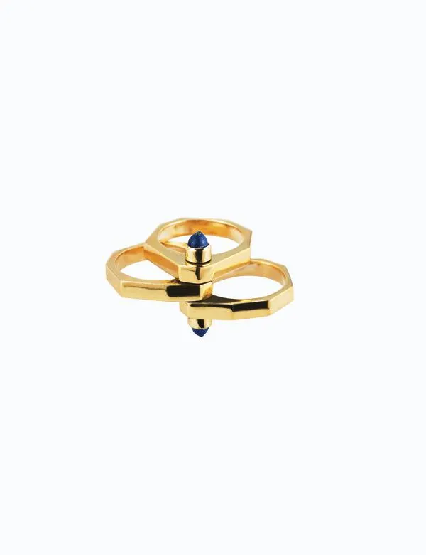 One Finger Two Finger Block Ring