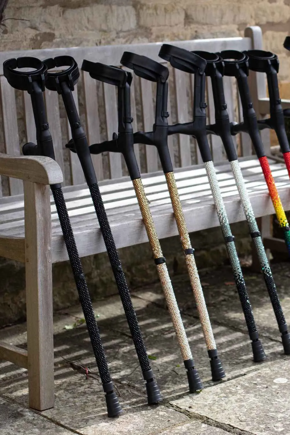 Onyx Ombré Diamanté Crutches