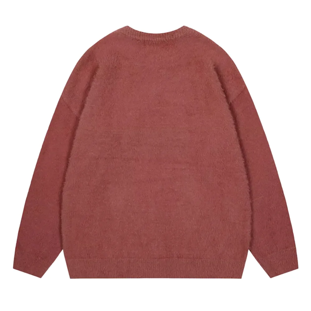 OOC' Vintage Jacquard Mohair Lettering Sweater
