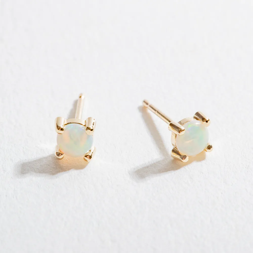 OPAL PRONG STUDS | 14K GOLD & ETHIOPIAN OPAL