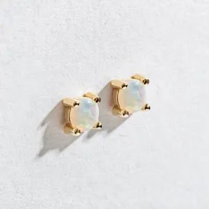 OPAL PRONG STUDS | 14K GOLD & ETHIOPIAN OPAL