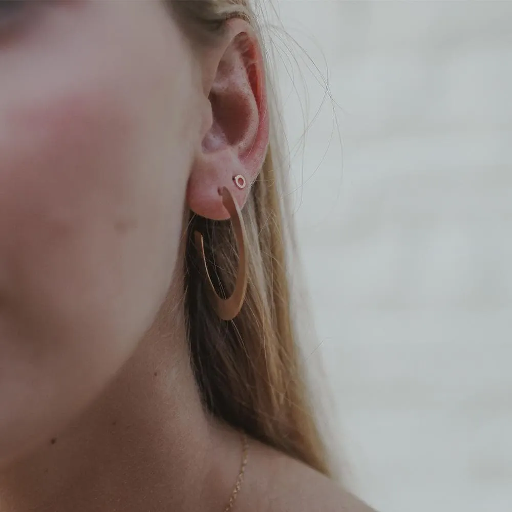 Open Circle Stud Earrings