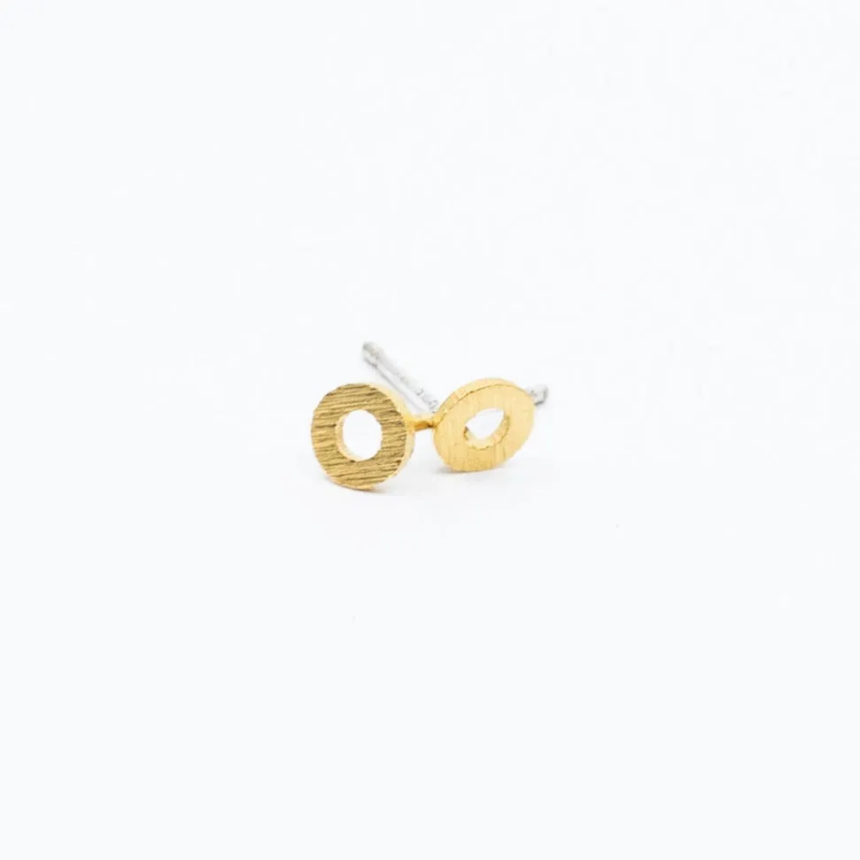 Open Circle Stud Earrings