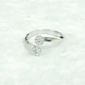 Open Flower Diamond Ring