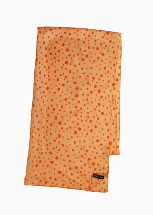 Orange Polka Dot Silk Crêpe de Chine Scarf