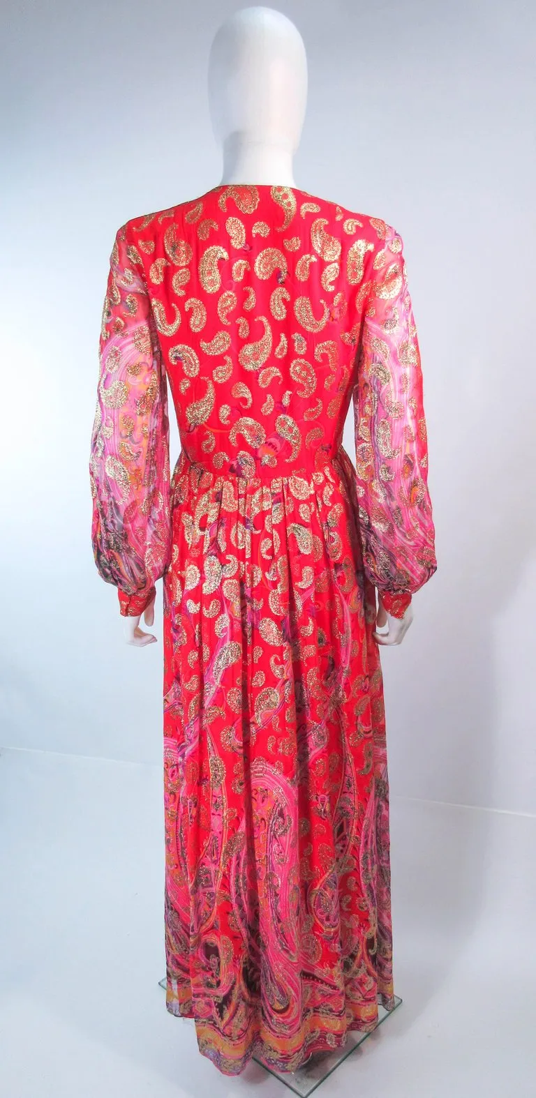 OSCAR DE LA RENTA 1970s Silk Chiffon Bohemian Gown
