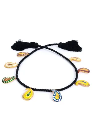 Paisley Charm Rope Tassel Belt