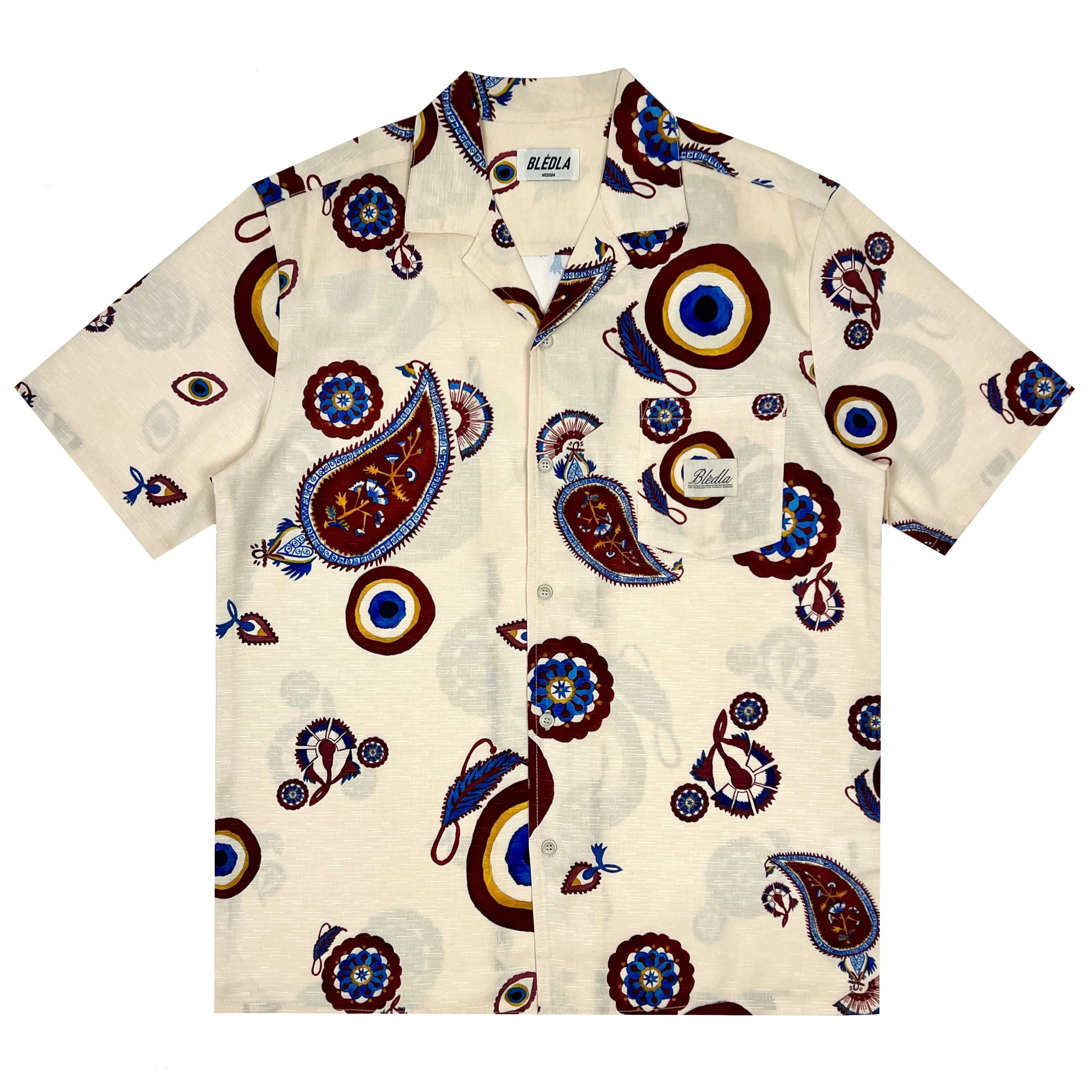 Paisley Eye Vacation Shirt - Ivory