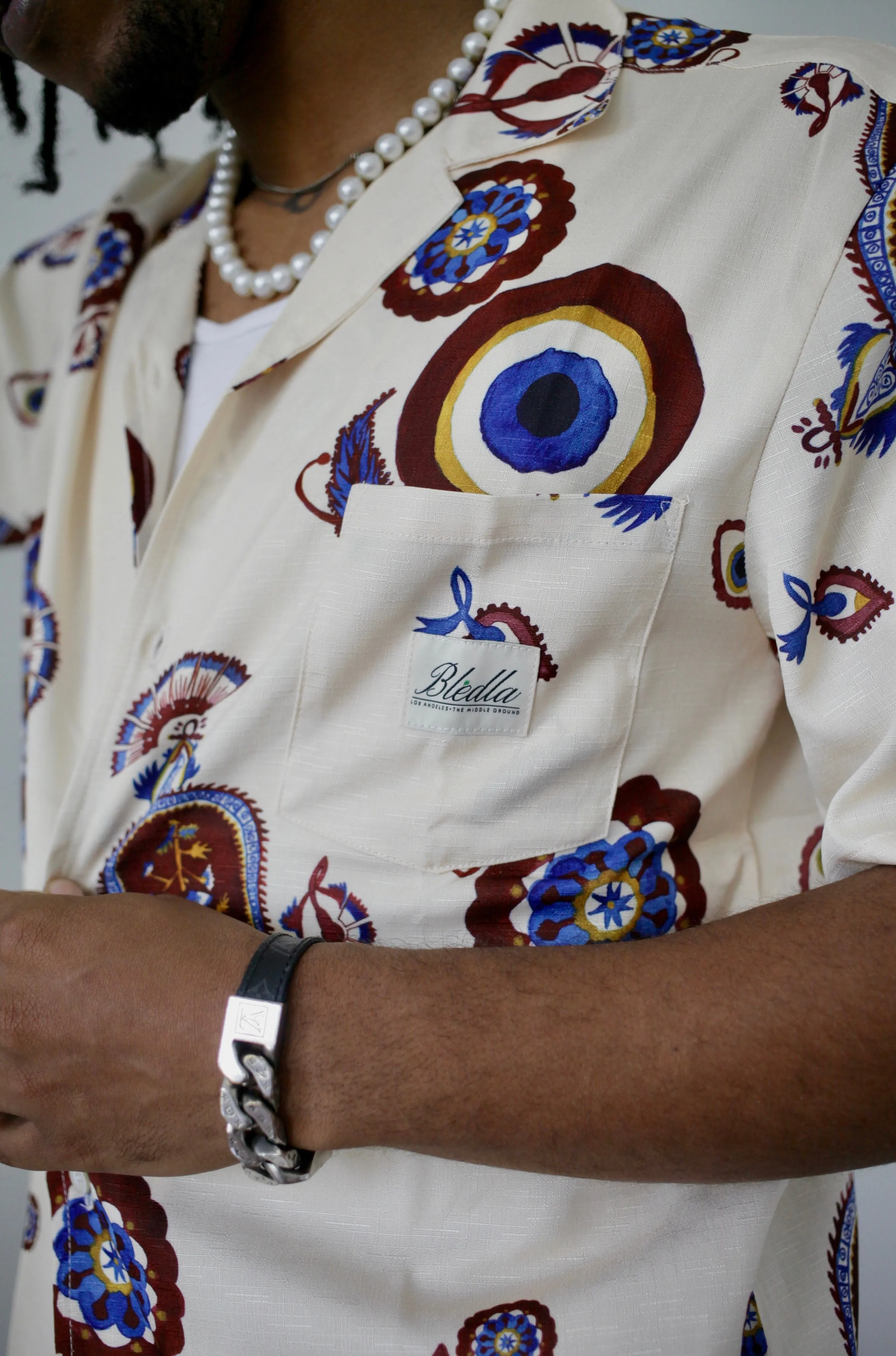 Paisley Eye Vacation Shirt - Ivory