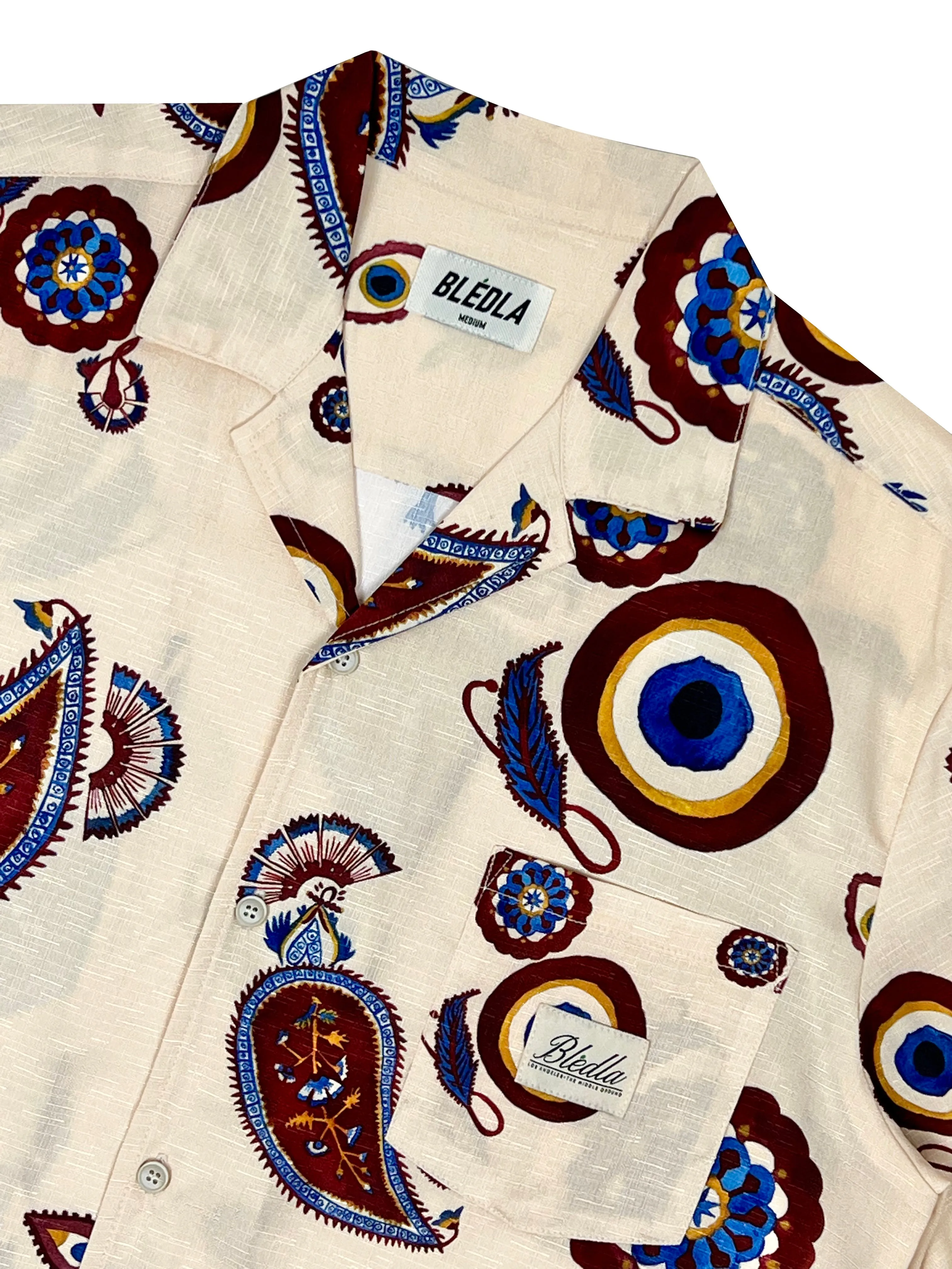 Paisley Eye Vacation Shirt - Ivory