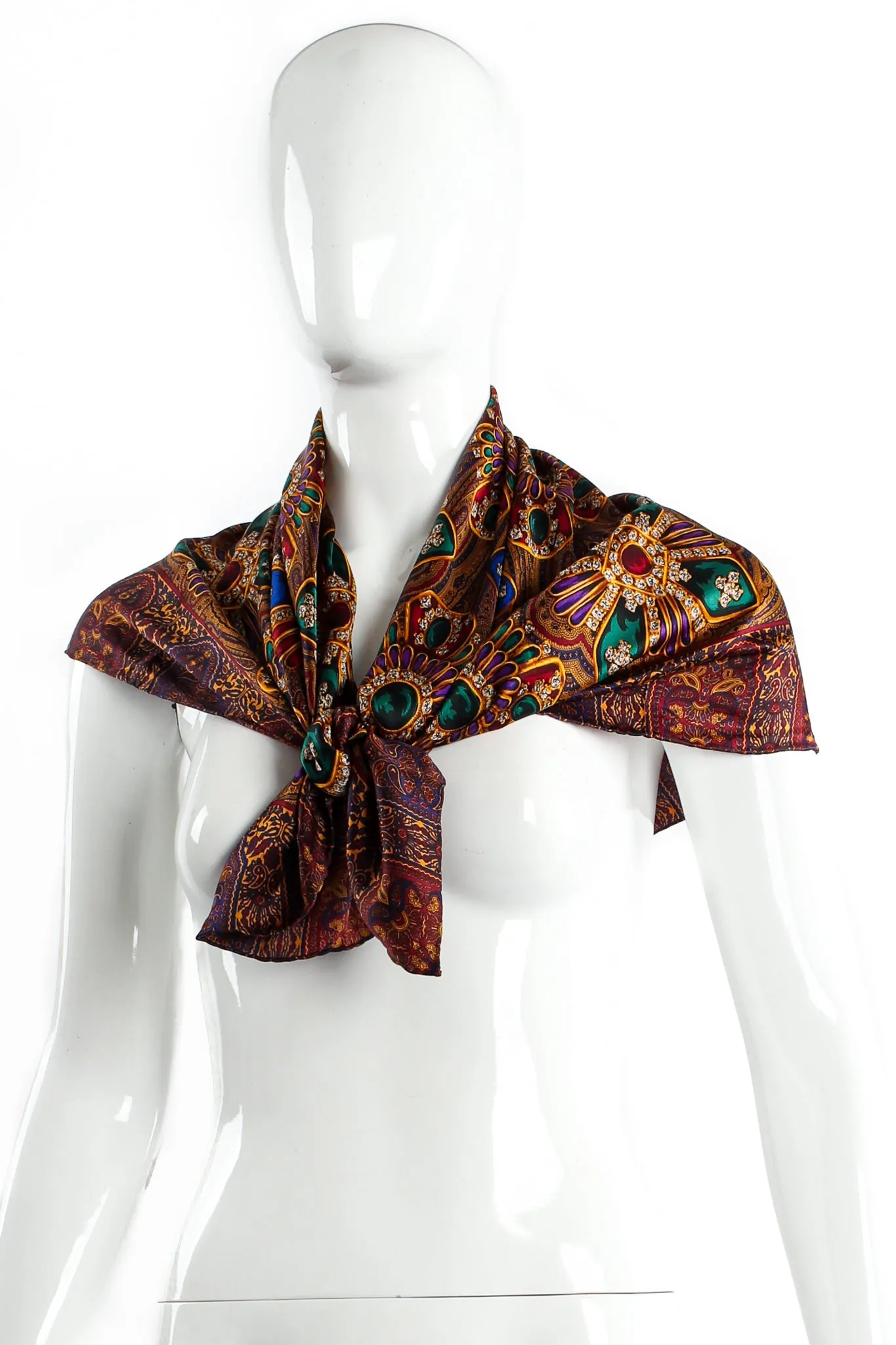 Paisley Jewel Print Silk Scarf