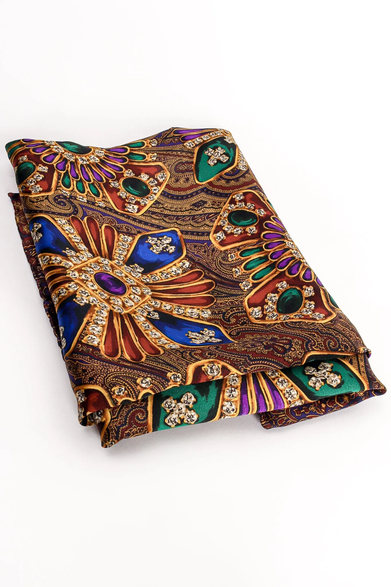 Paisley Jewel Print Silk Scarf
