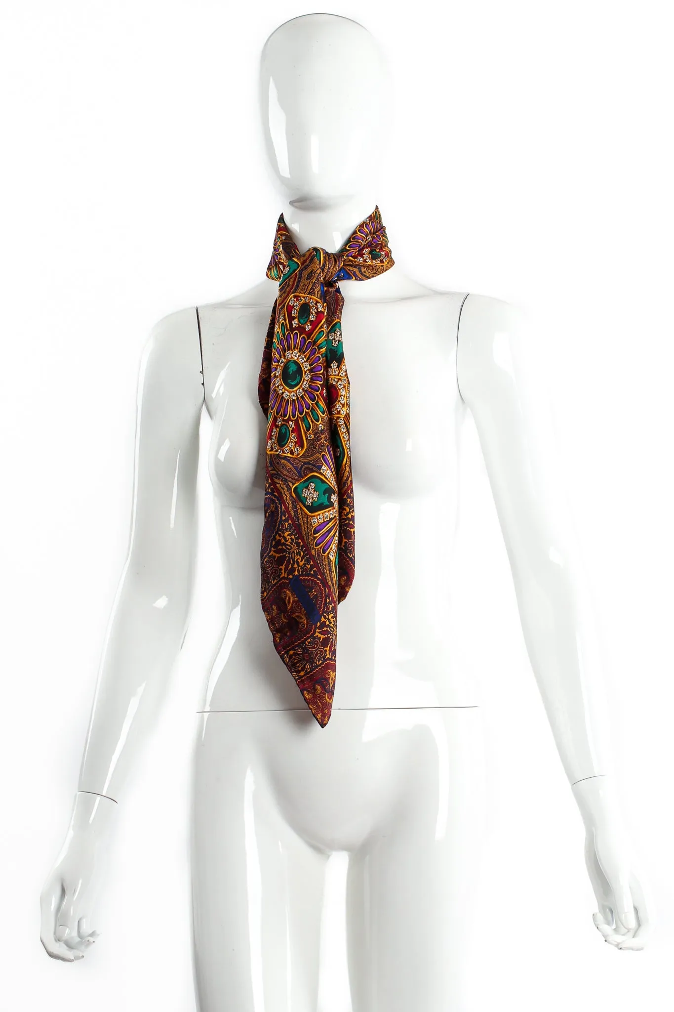 Paisley Jewel Print Silk Scarf