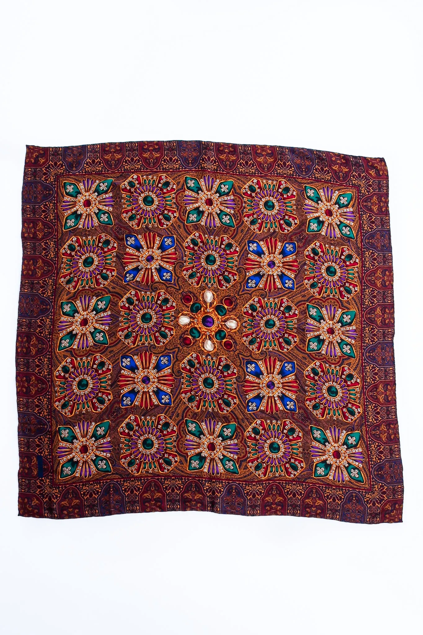 Paisley Jewel Print Silk Scarf