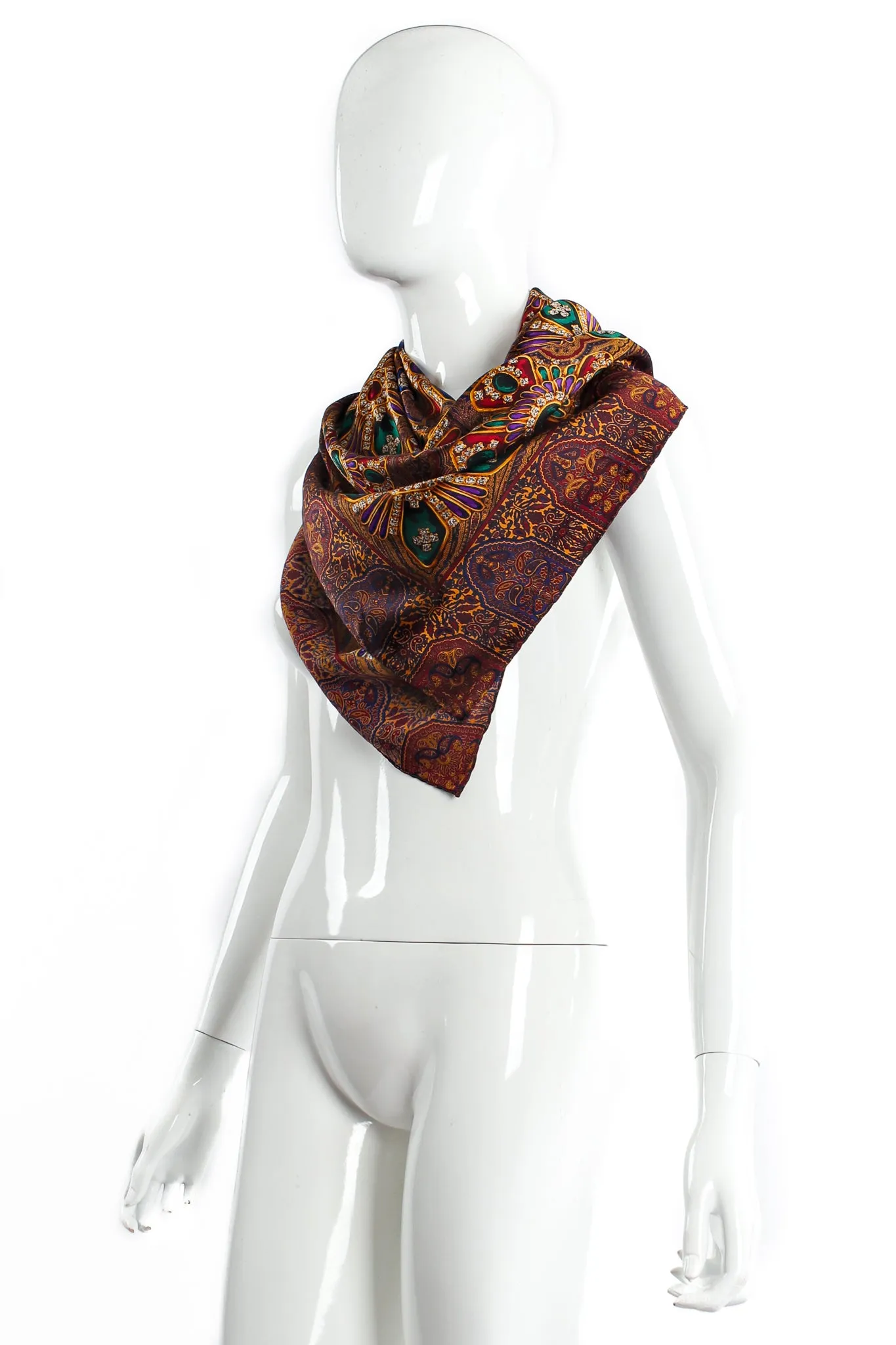 Paisley Jewel Print Silk Scarf