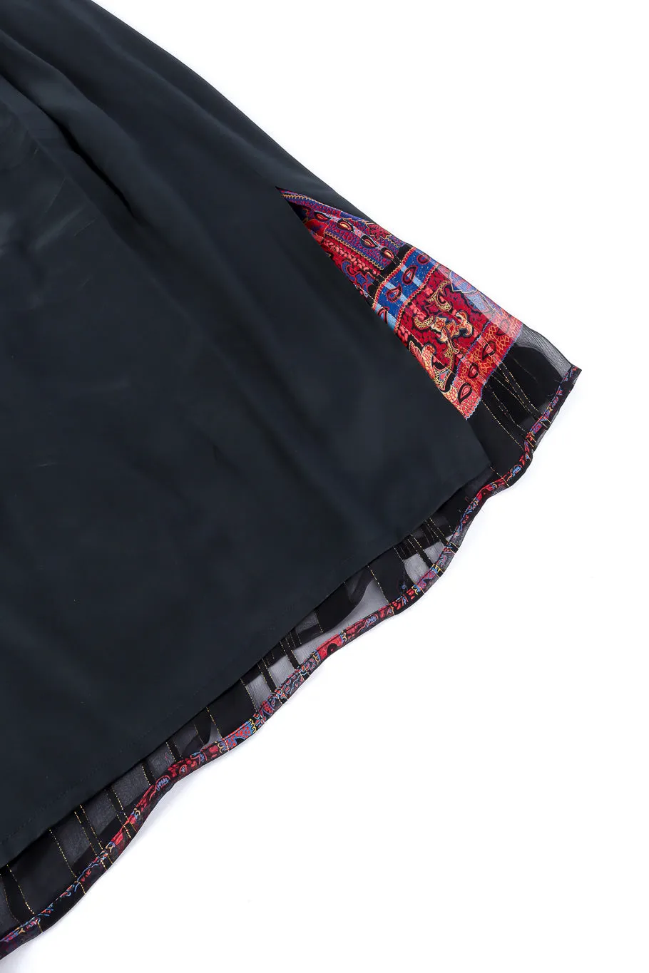 Paisley Print Silk Blouse & Skirt Set