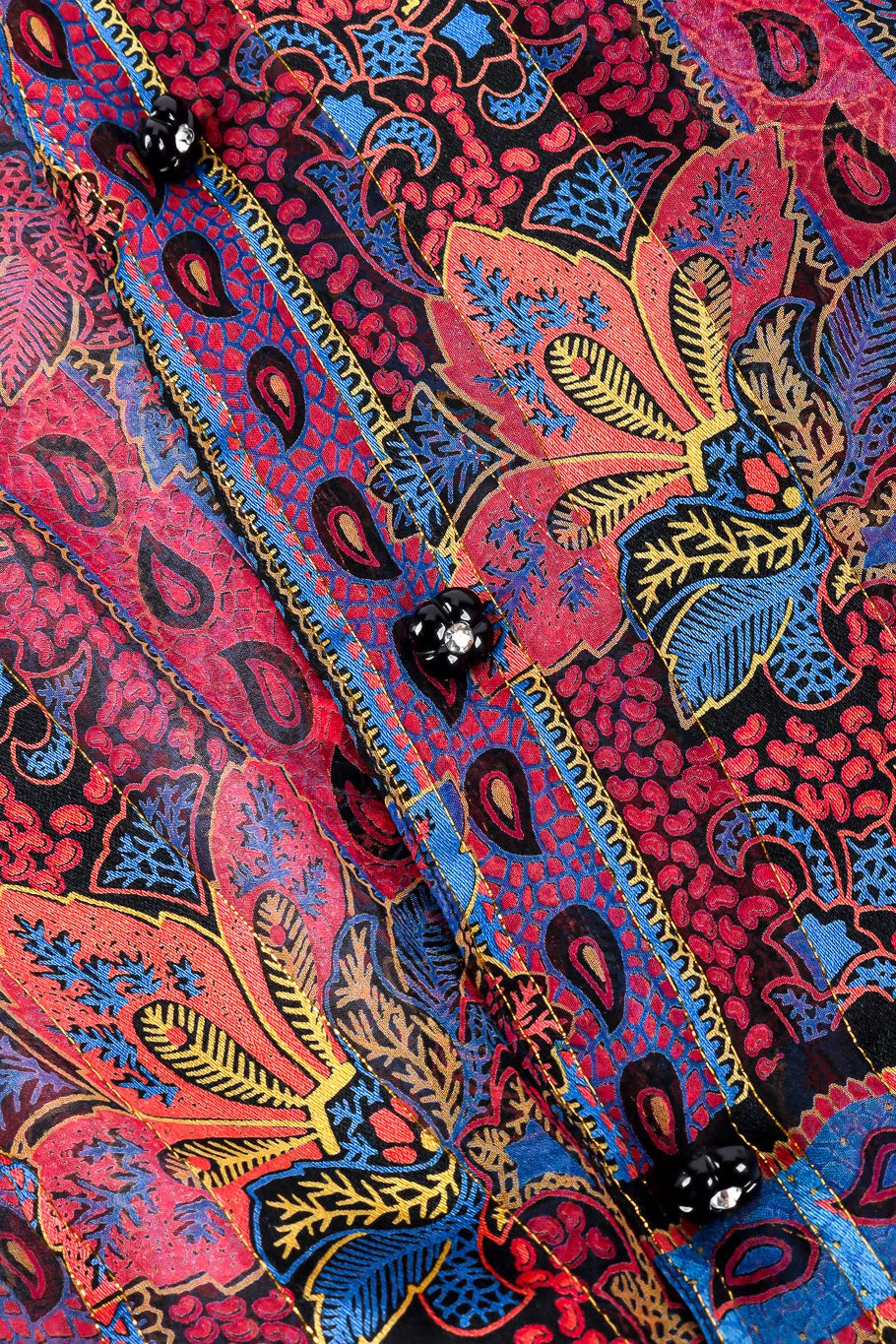 Paisley Print Silk Blouse & Skirt Set