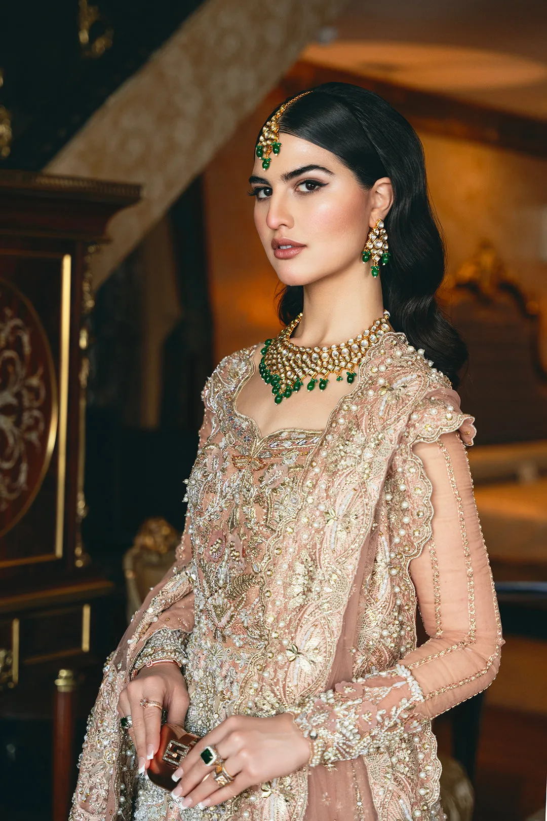 Pakistani Bridal Dress in Embellished Walima Gown Style
