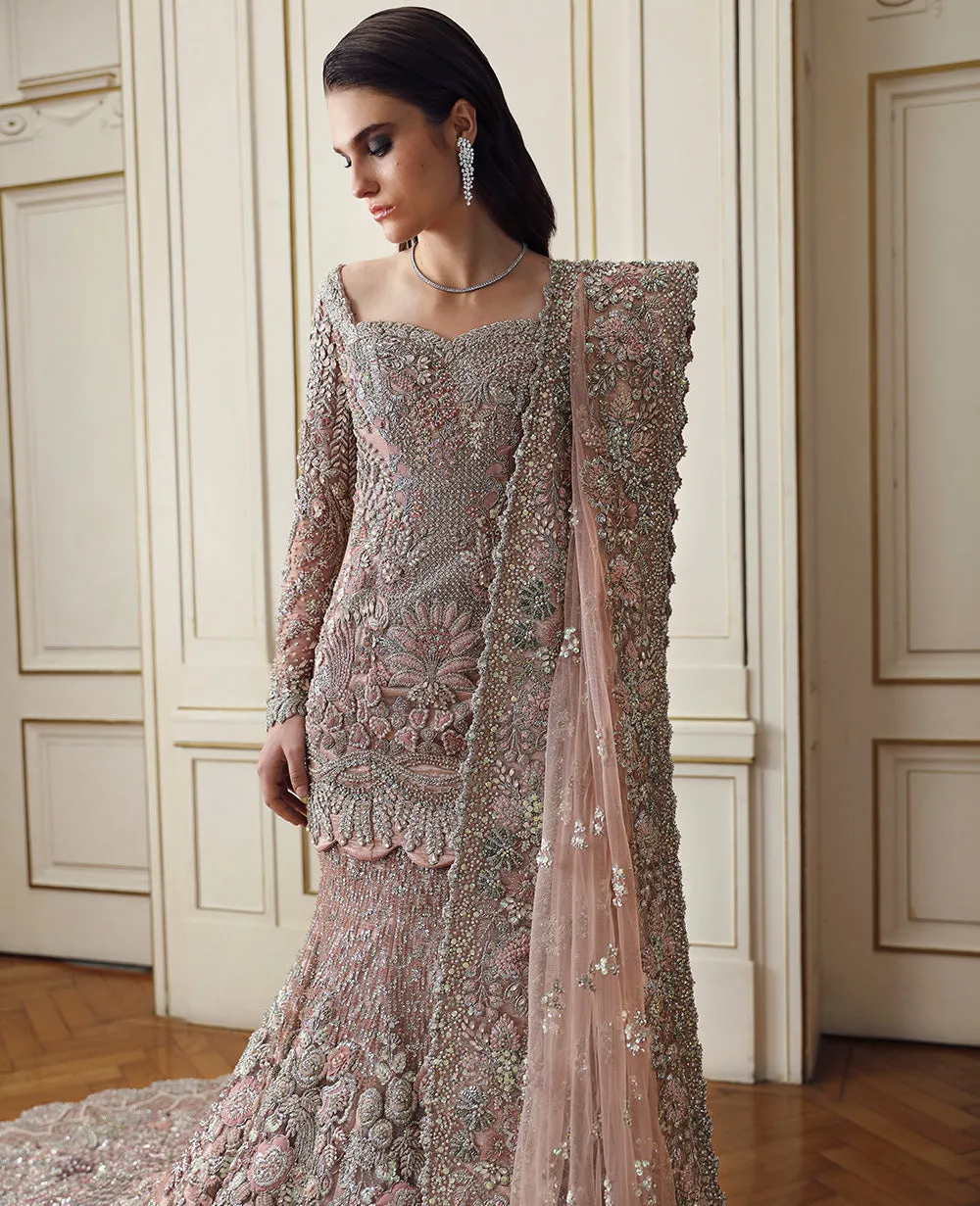Pakistani Bridal Dress in Mermaid Lehenga Shirt Style