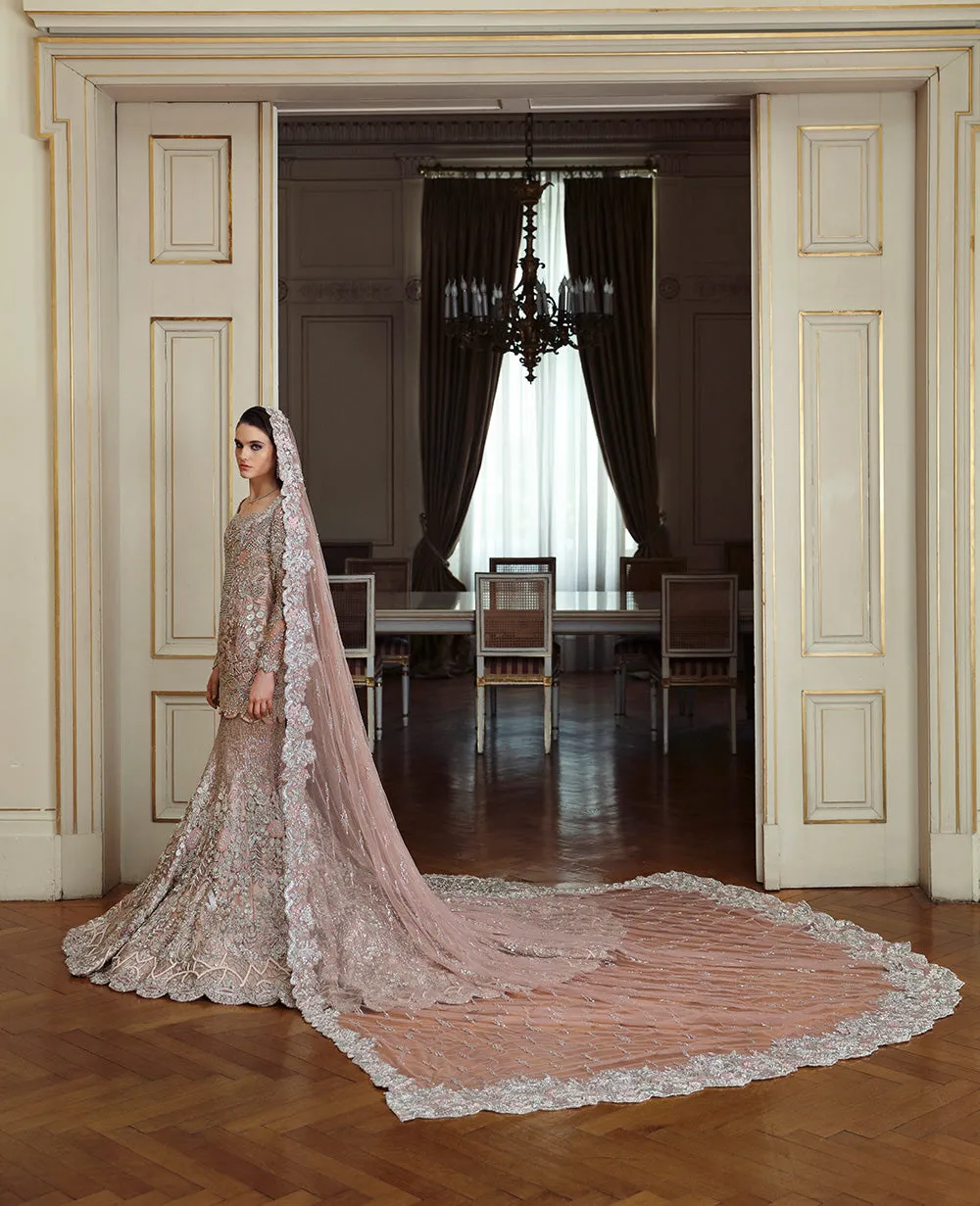Pakistani Bridal Dress in Mermaid Lehenga Shirt Style
