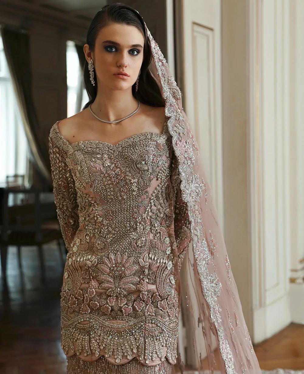 Pakistani Bridal Dress in Mermaid Lehenga Shirt Style