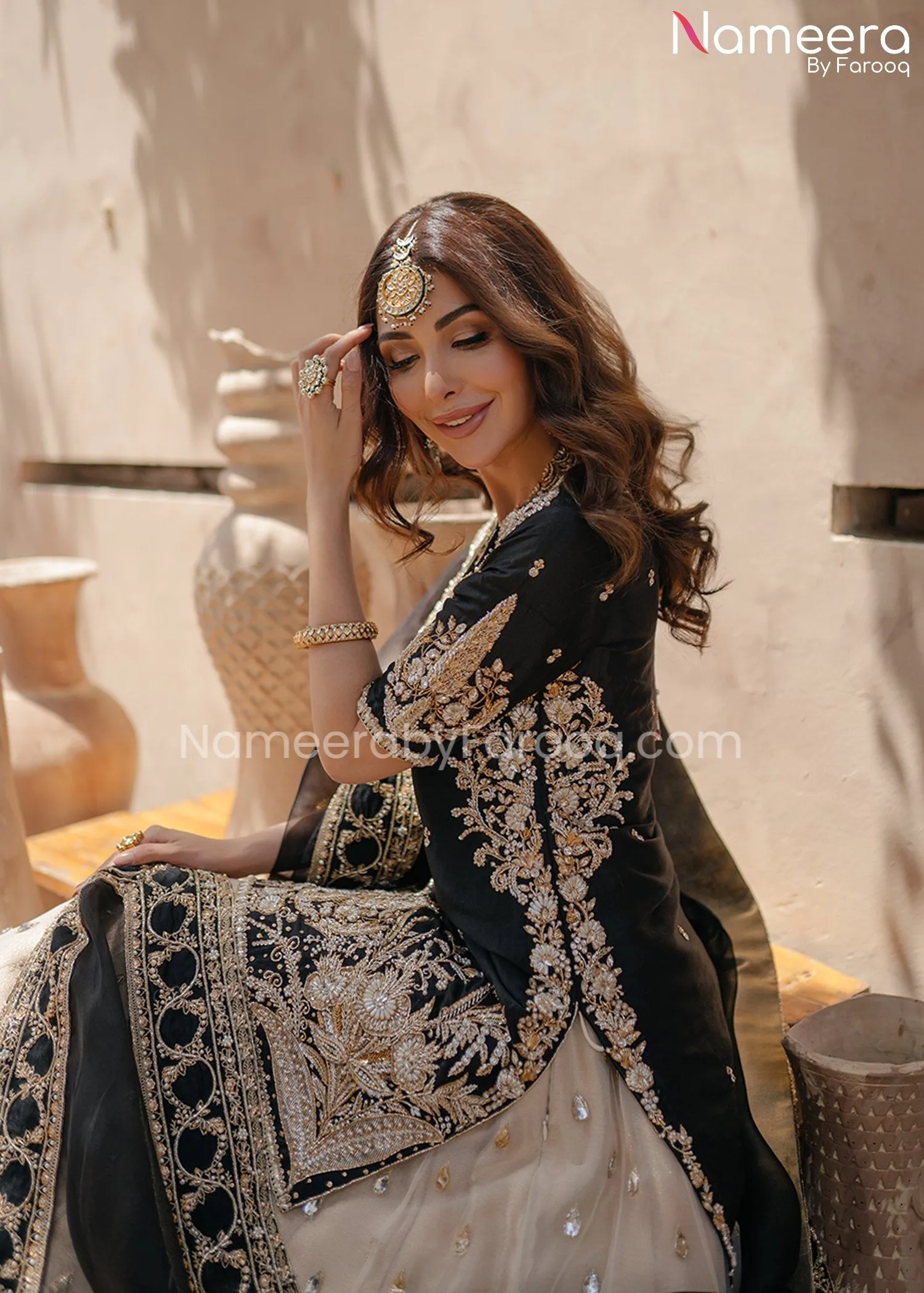 Pakistani Bridal Lehenga with Short Shirt Dress #BS514