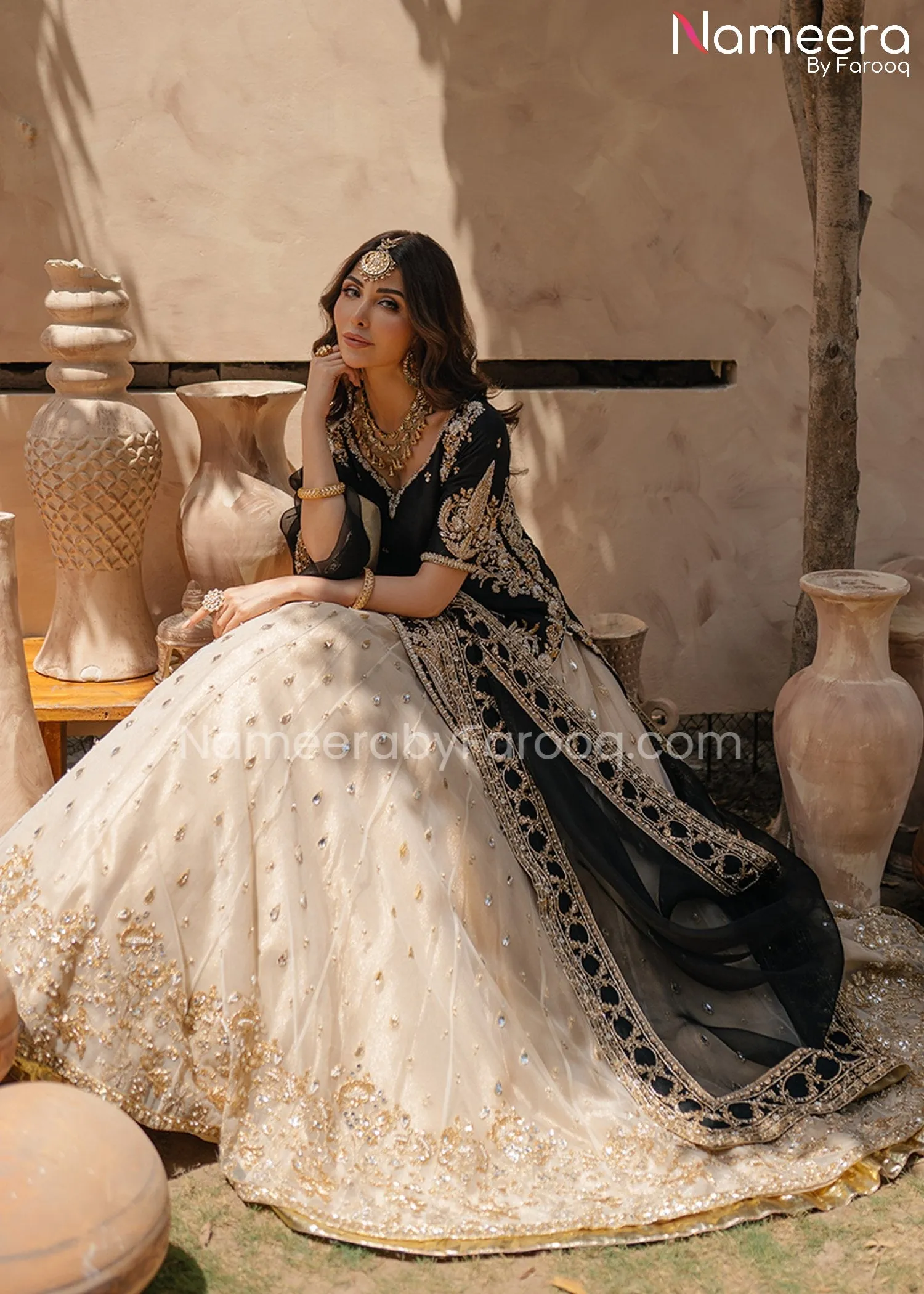 Pakistani Bridal Lehenga with Short Shirt Dress #BS514