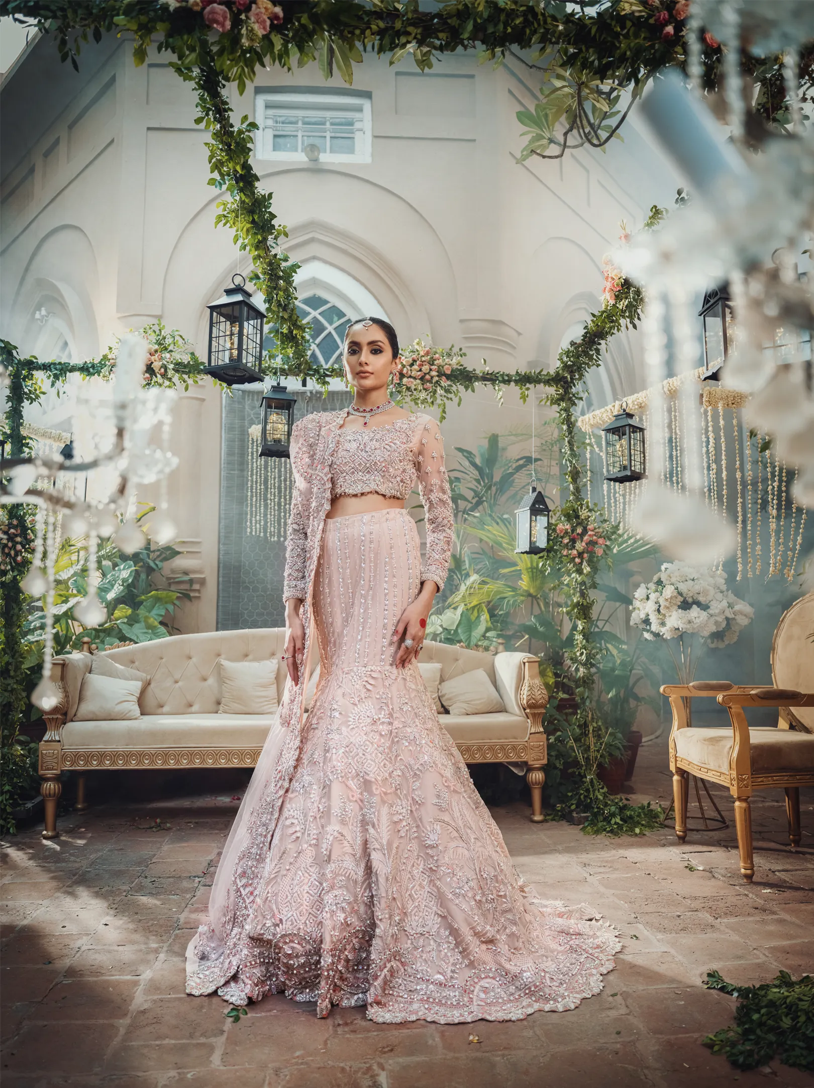 Pakistani Bridal Mermaid Lehenga Choli Dress #BS702