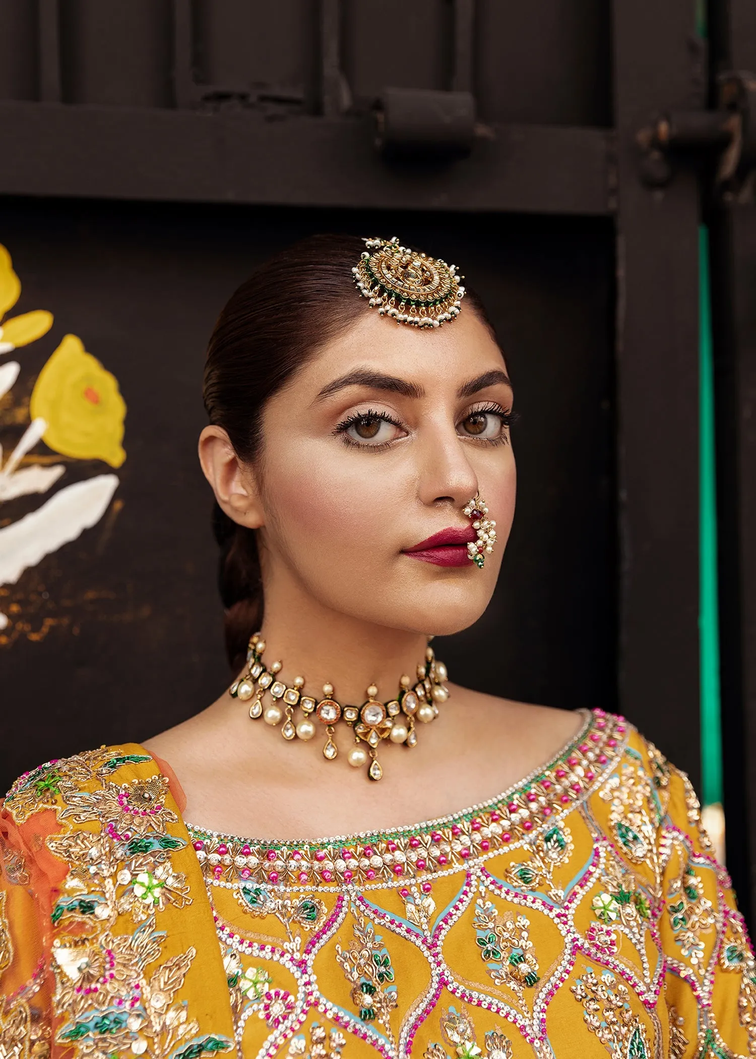 Pakistani Bridal Yellow Orange Lehenga Choli #BS790
