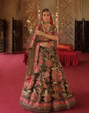 Pakistani Dress in Bridal Floral Lehenga Choli Style
