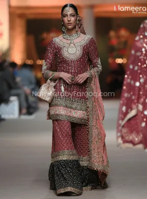 Pakistani Sharara Design with Short Kurti Online #BR179