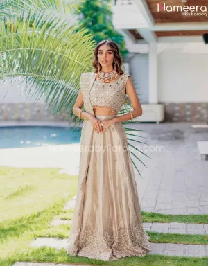 Pakistani Sleeveless Choli Bridal Lehenga Dress #BS599