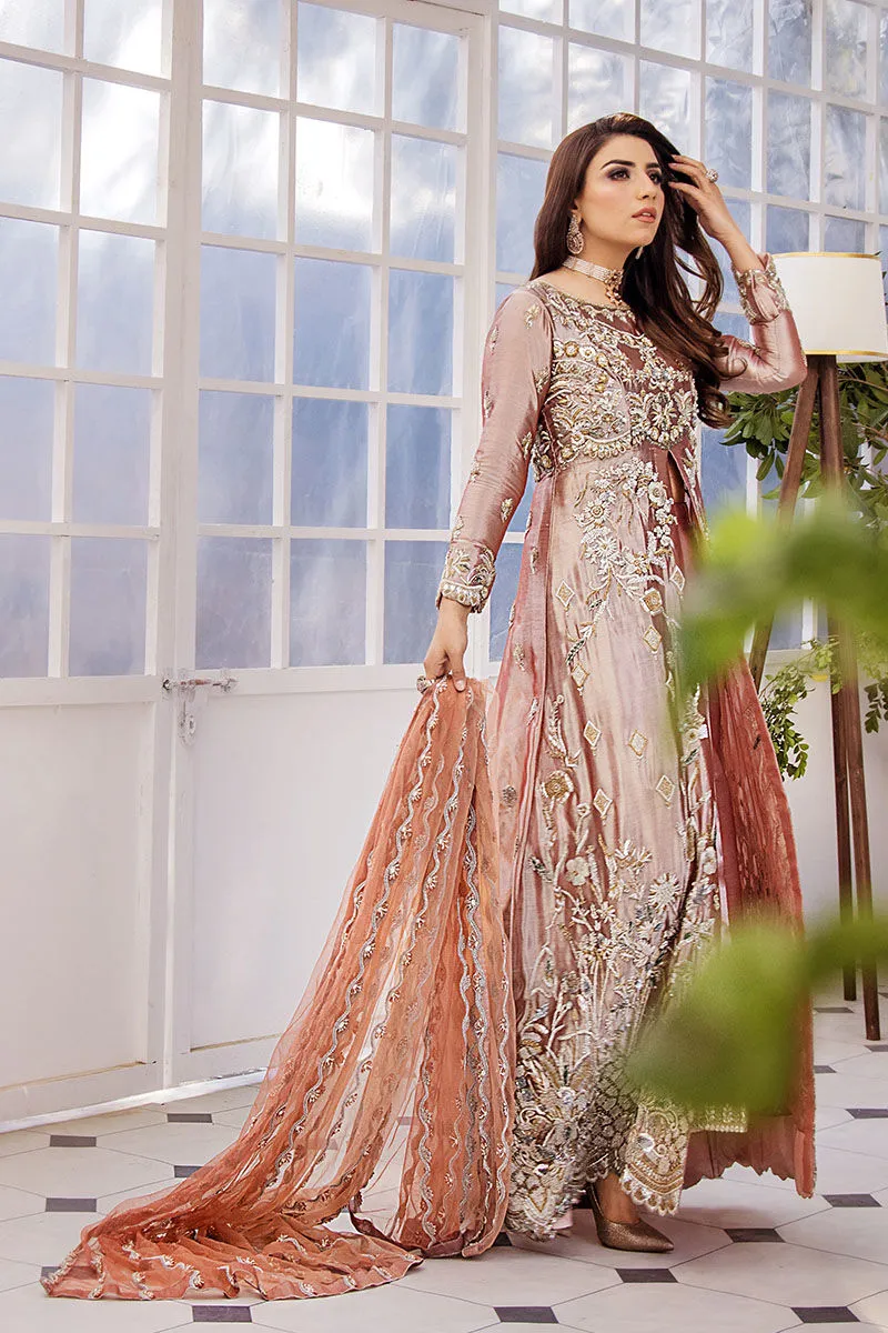 Pakistani Tea Pink Hand Embellished Bridal Gown Wedding Dress