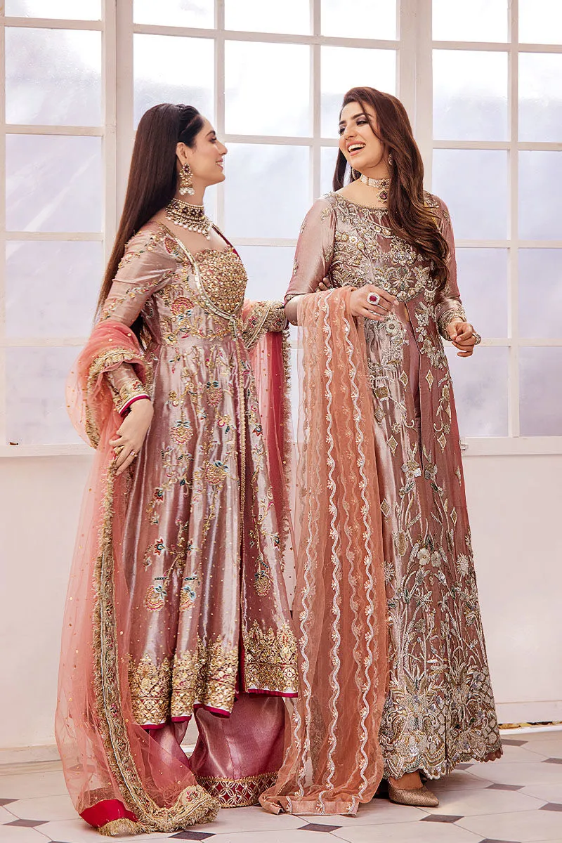 Pakistani Tea Pink Hand Embellished Bridal Gown Wedding Dress