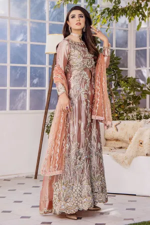 Pakistani Tea Pink Hand Embellished Bridal Gown Wedding Dress