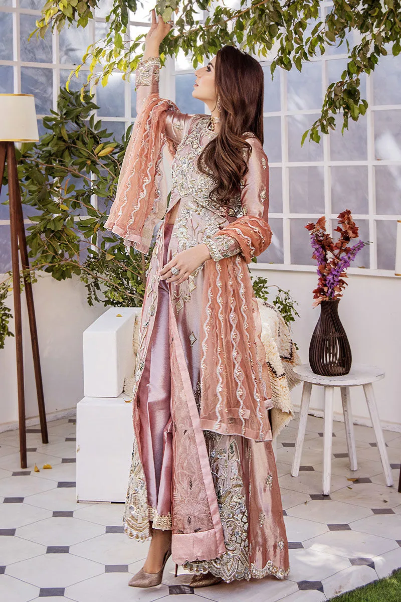 Pakistani Tea Pink Hand Embellished Bridal Gown Wedding Dress
