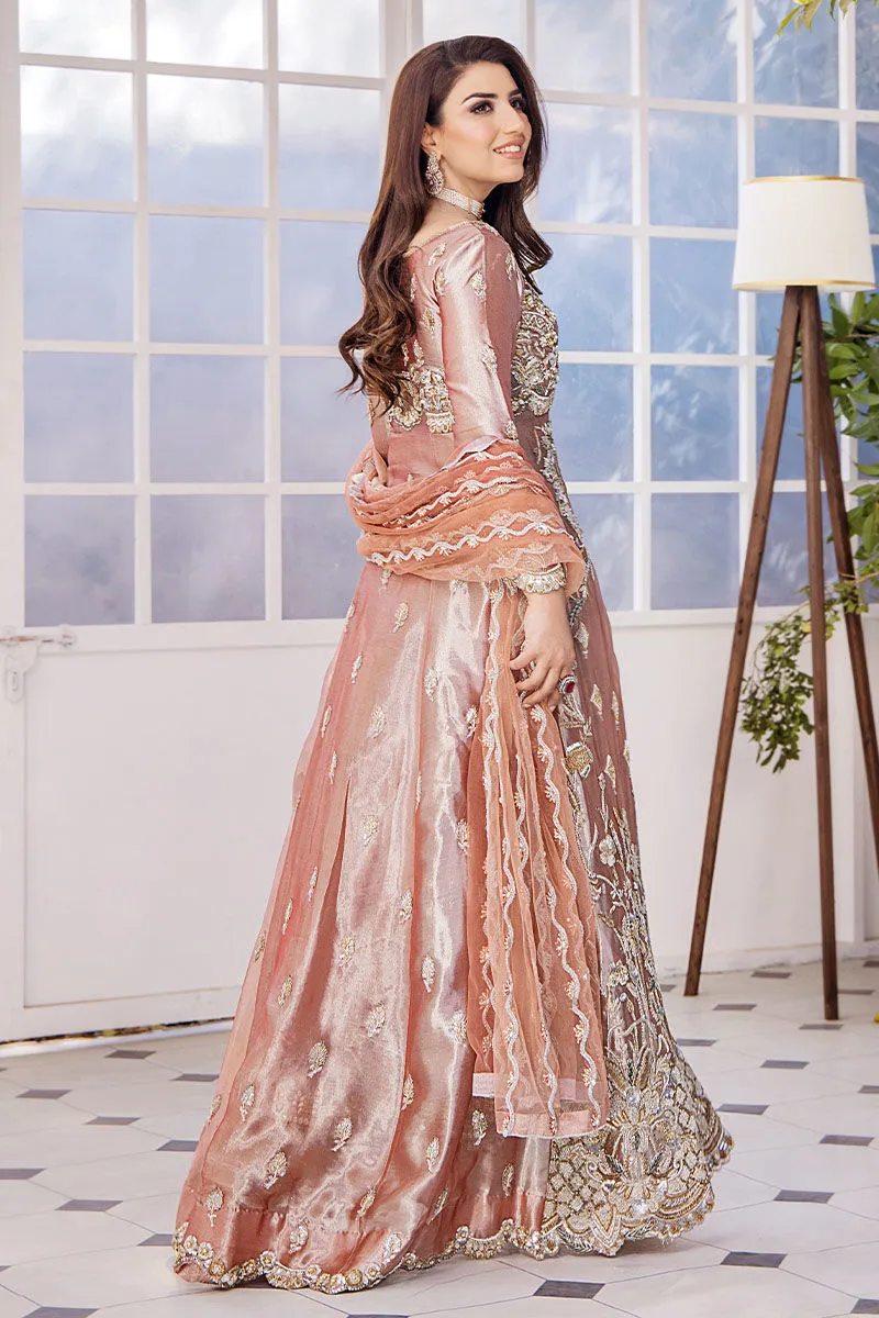 Pakistani Tea Pink Hand Embellished Bridal Gown Wedding Dress