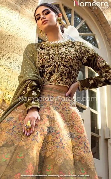 Pakistani Velvet Choli Lehenga for Wedding Wear #PN94