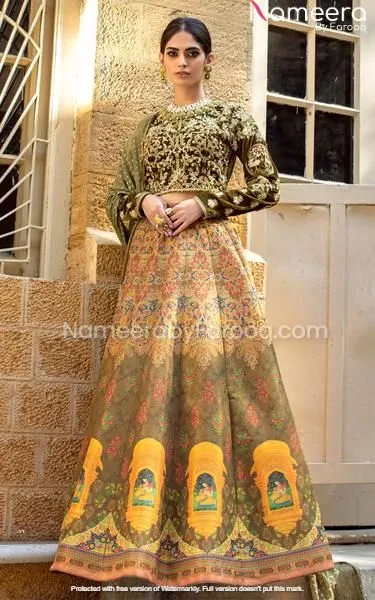 Pakistani Velvet Choli Lehenga for Wedding Wear #PN94