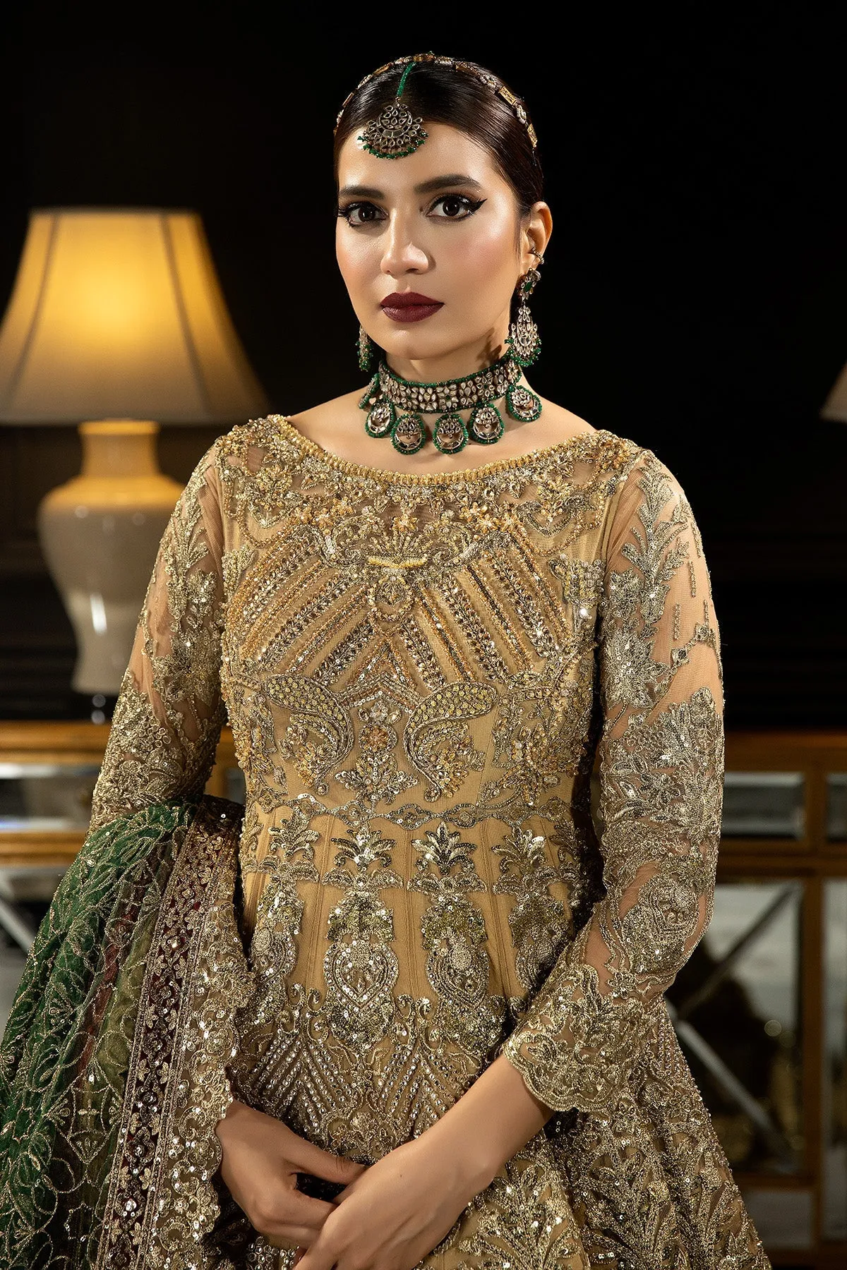 Pakistani Wedding Dress in Bridal Gown Dupatta Style