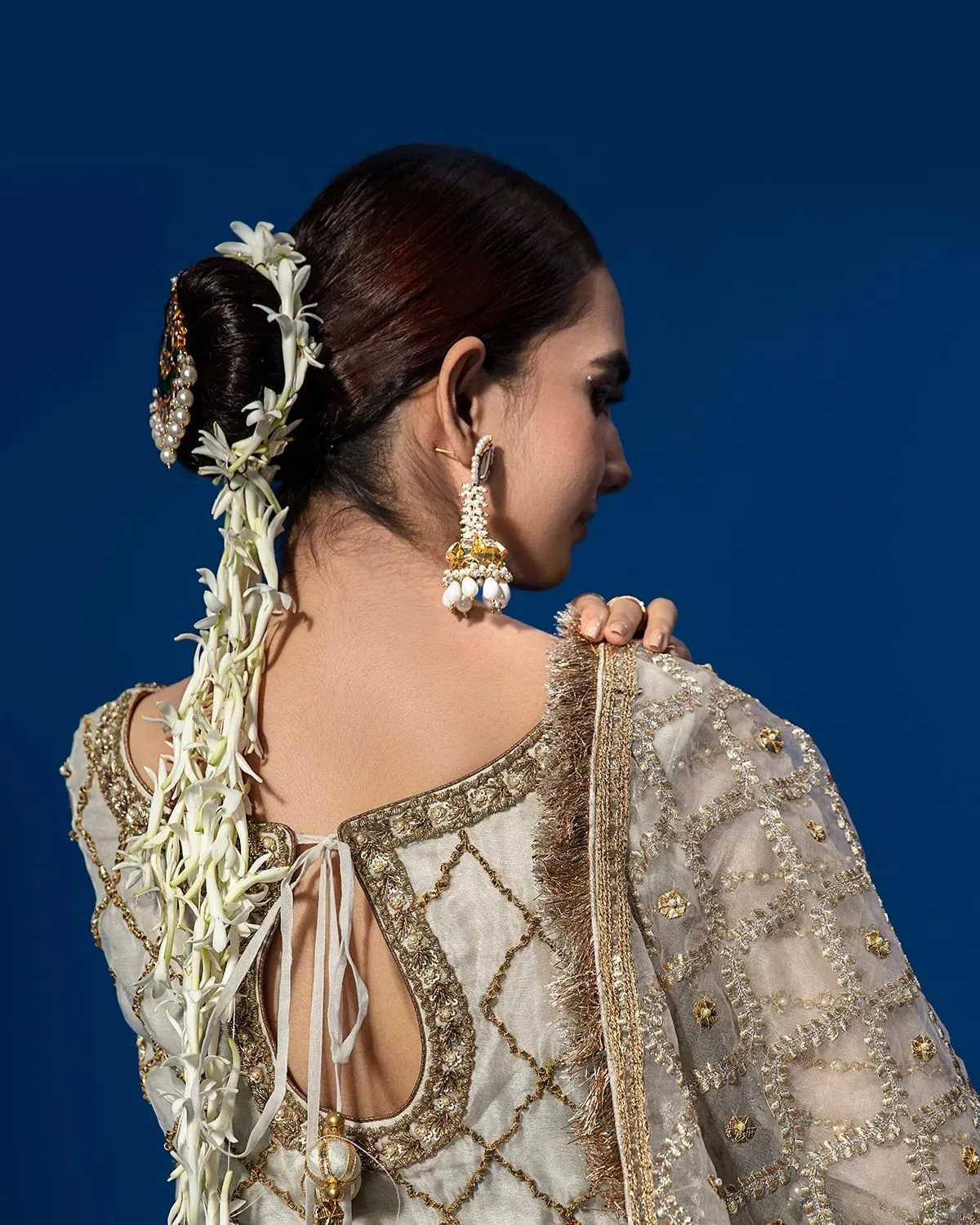 Pakistani Wedding Dress in White Kameez Gharara Style