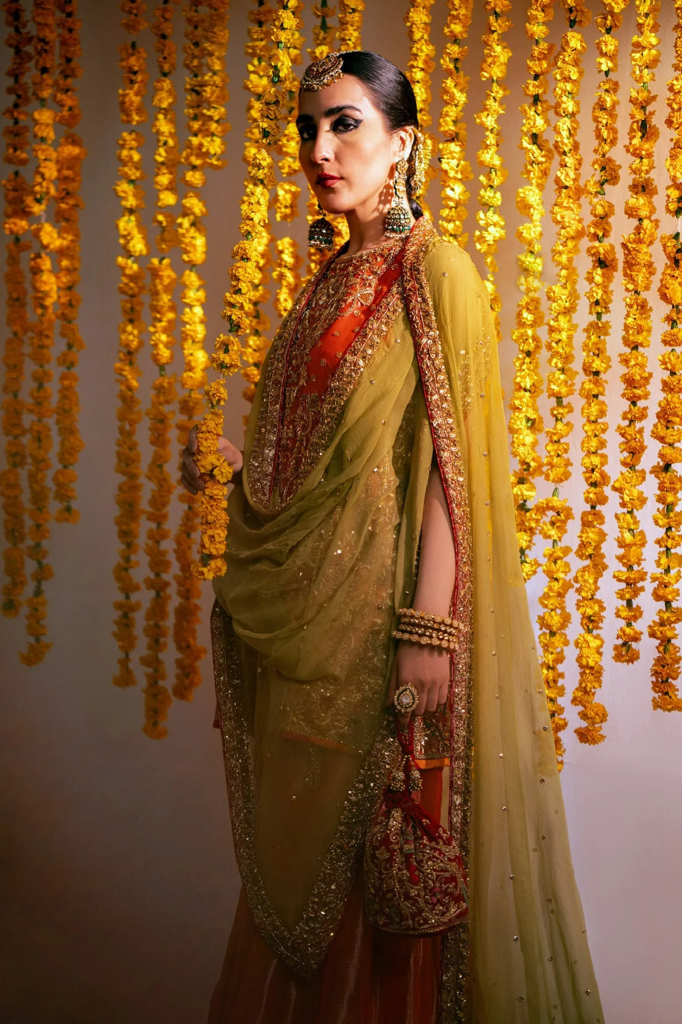 Pakistani Wedding Gharara with Short Shirt and Dupatta