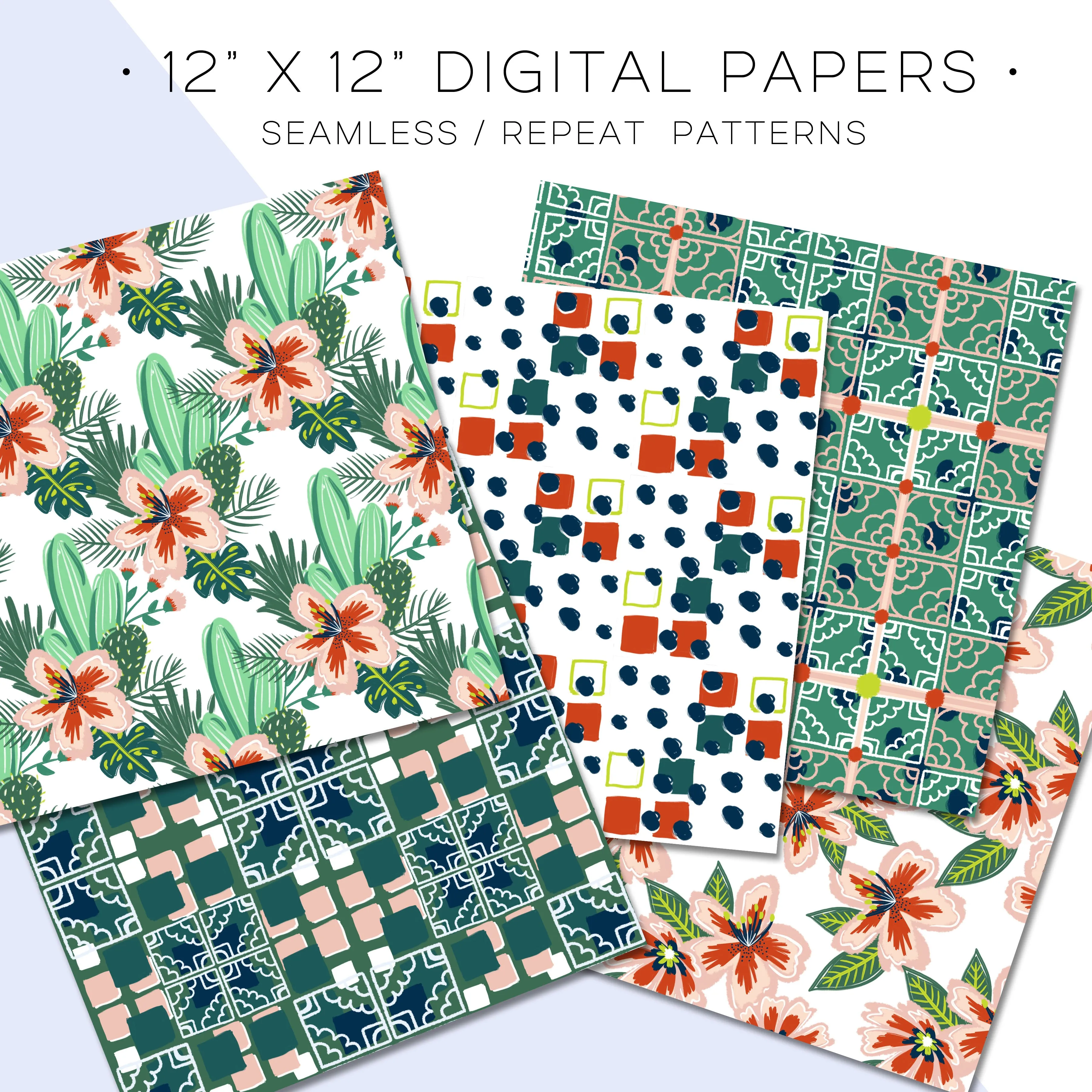 Palm Springs Seamless Patterns