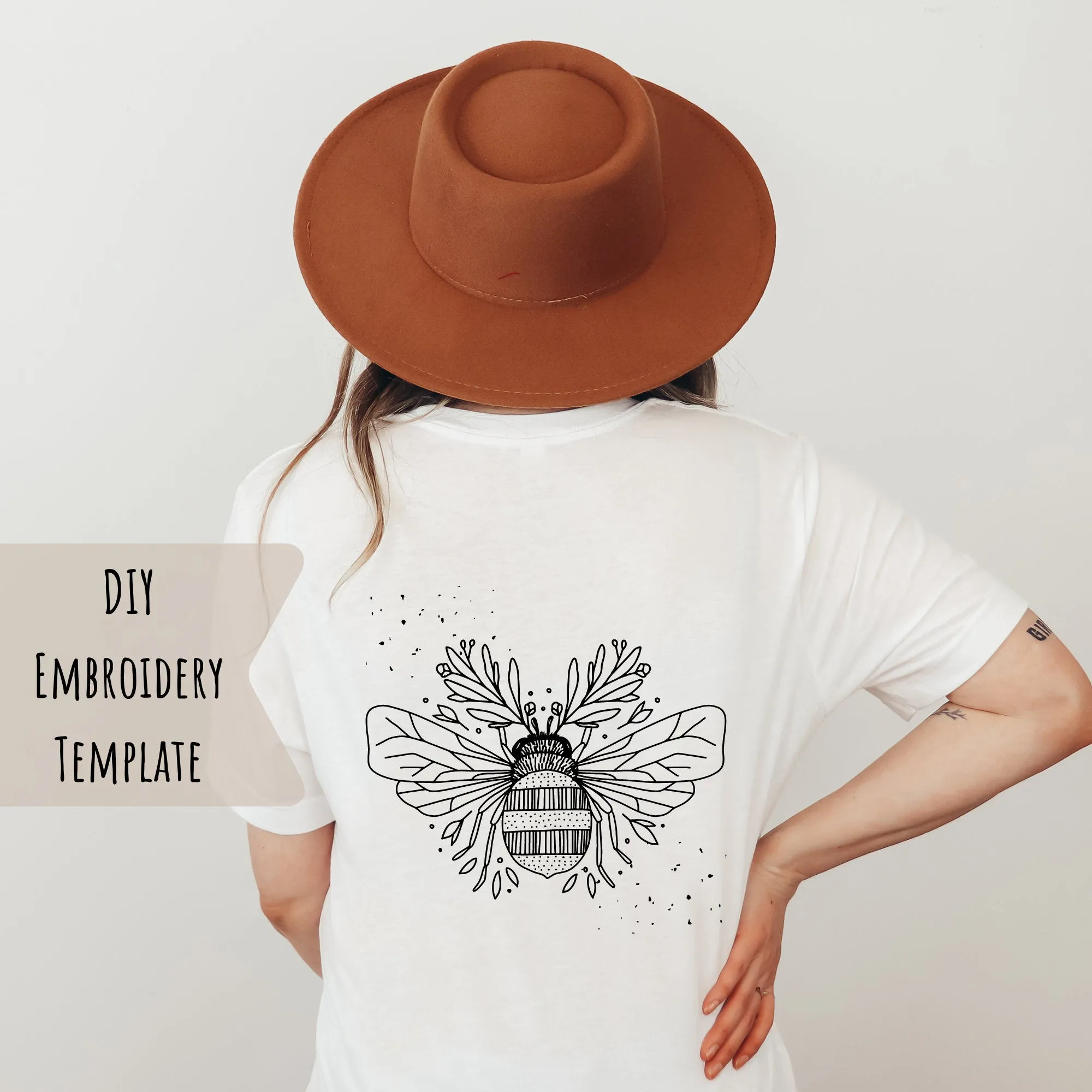 PDF Embroidery Pattern Floral Bumblebee E19