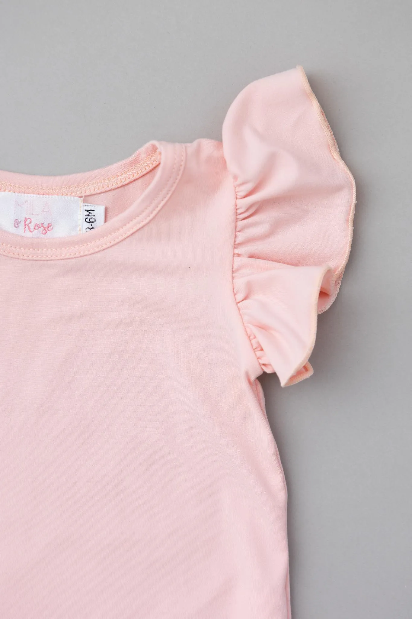 Peach S/S Flutter Bodysuit