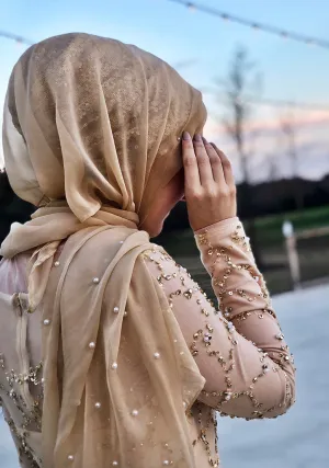 Pearled Silk Scarf
